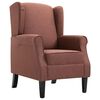 vidaXL Armchair Brown Cotton, Polyester, Wood, Plywood Large Armchair