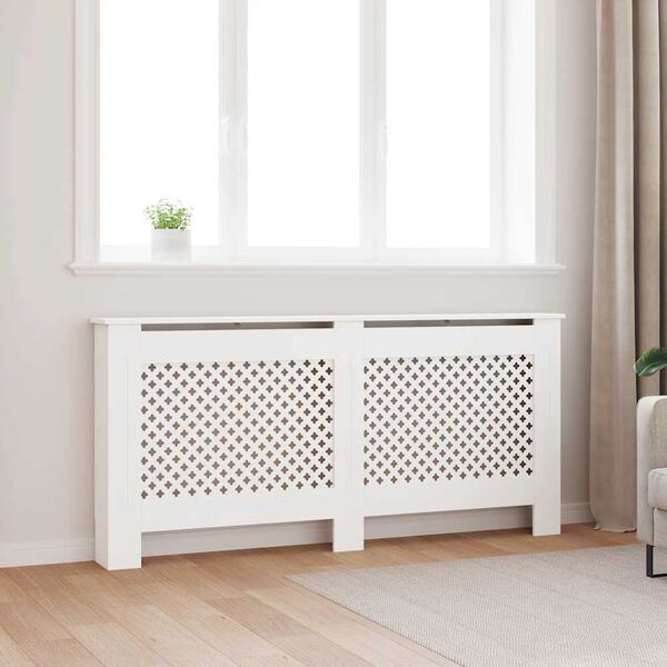 vidaXL Radiator Cover White 67.7"x7.5"x32.1" MDF