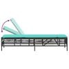 vidaXL Patio Sun Lounger Black PE rattan Standard Patio Sun Lounger