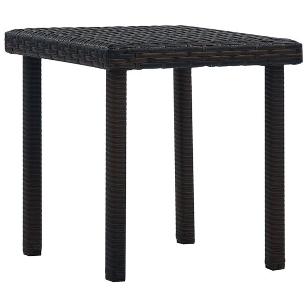 vidaXL Garden Table Brown Poly Rattan, Powder-Coated Steel Small Durable