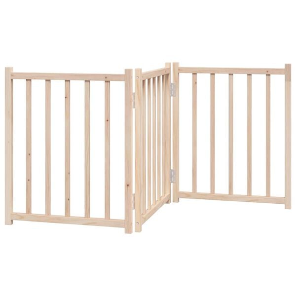 vidaXL Dog Gate Foldable 3 Panels 59.1 " Solid Wood Fir