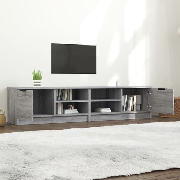 vidaXL TV Cabinet Set of 2 Gray Sonoma Engineered wood Compact
