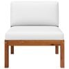 vidaXL Garden Lounge Set Cream White, Black Solid Acacia Wood, Rope Medium