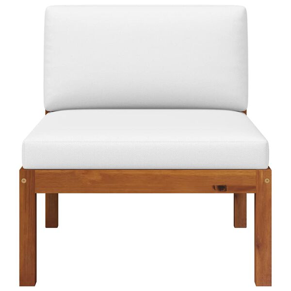 vidaXL Garden Lounge Set Cream White, Black Solid Acacia Wood, Rope Medium