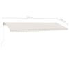 vidaXL Freestanding Manual Retractable Awning 196.9x118.1" Cream (313193+313169+315091)