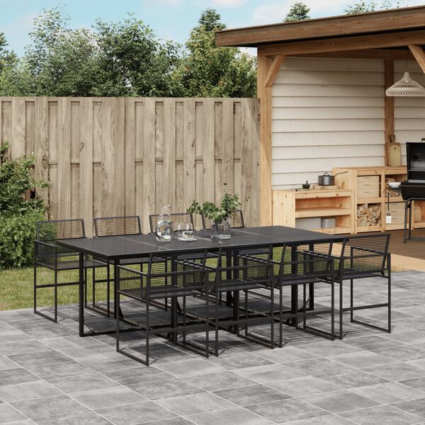 vidaXL Garden Dining Set Black