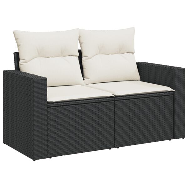 vidaXL Garden Sofa Set Black PE Rattan Large Garden Sofa Set
