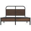 vidaXL Bed Frame Brown Oak Steel, Engineered Wood Full Durable