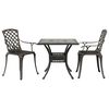 vidaXL 3 Piece Bistro Set Bronze Cast Aluminum