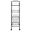 vidaXL 4-Tier Kitchen Trolley Gray 18.1"x10.2"x33.5" Iron