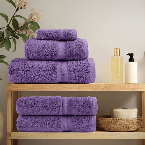 vidaXL Towel Set of 2 Purple 100% Cotton 39.4 x 78.7 in Towel