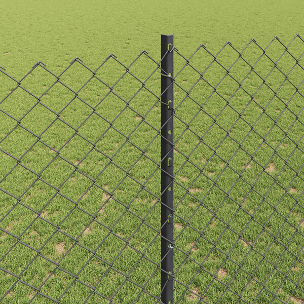 vidaXL Fence and Post Grey 5.25 x 32.81 ft Steel