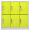 vidaXL Locker Cabinet Set of 2 Light Grey and Green Steel Medium