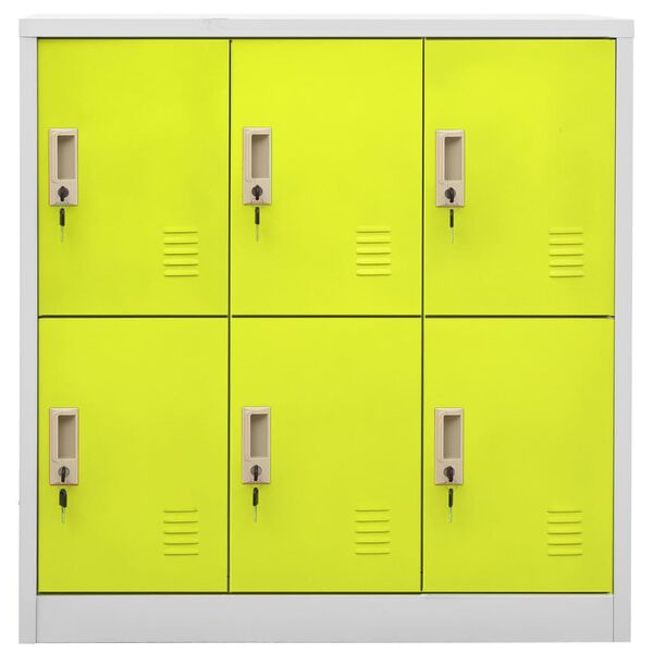vidaXL Locker Cabinet Set of 2 Light Grey and Green Steel Medium