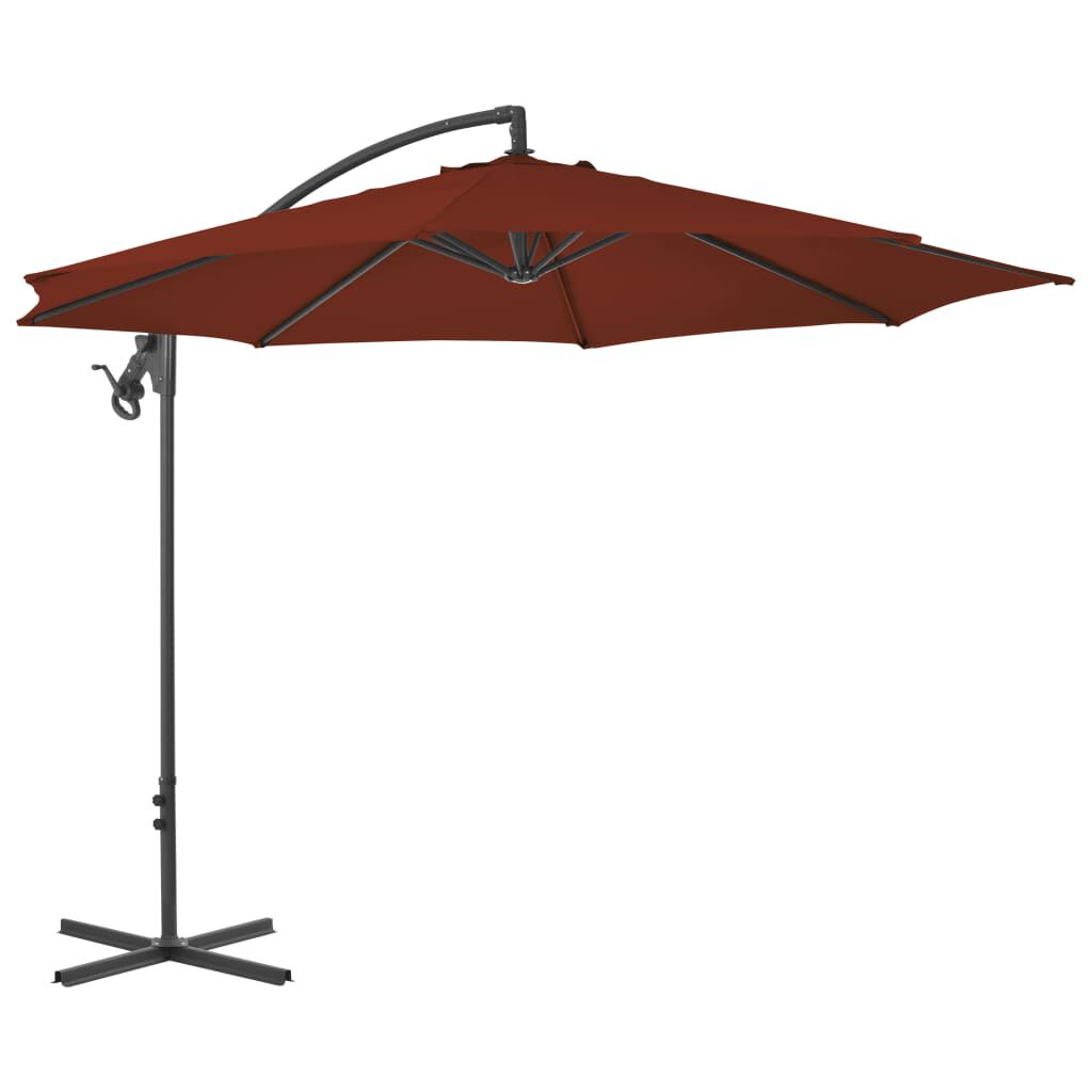 vidaXL Cantilever Garden Umbrella Terracotta Steel, Polyester