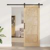 vidaXL Sliding Door ORKDAL Brown 32.68 x 83.07 in Solid Pine Wood