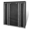 vidaXL Cabinet Black Non-woven Fabric, Iron Collapsible Fabric Wardrobe