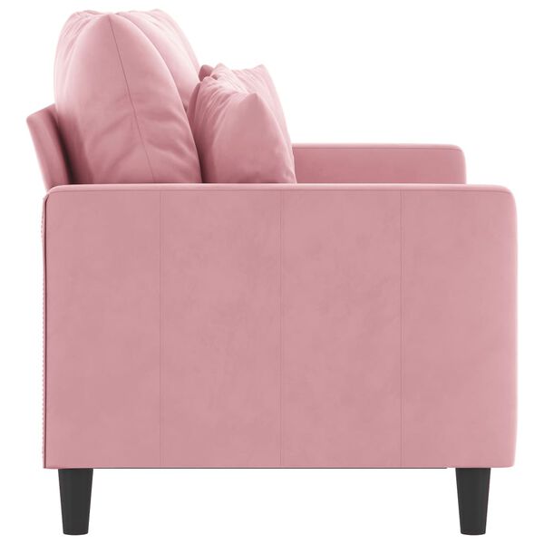 vidaXL 2-seater Sofa Pink Velvet 47.2 in between armrests Durable