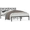 vidaXL Bed Frame Black Powder-Coated Steel Double Bed Frame