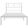 vidaXL Metal Bed Frame White Powder-Coated Steel Twin Bed Frame