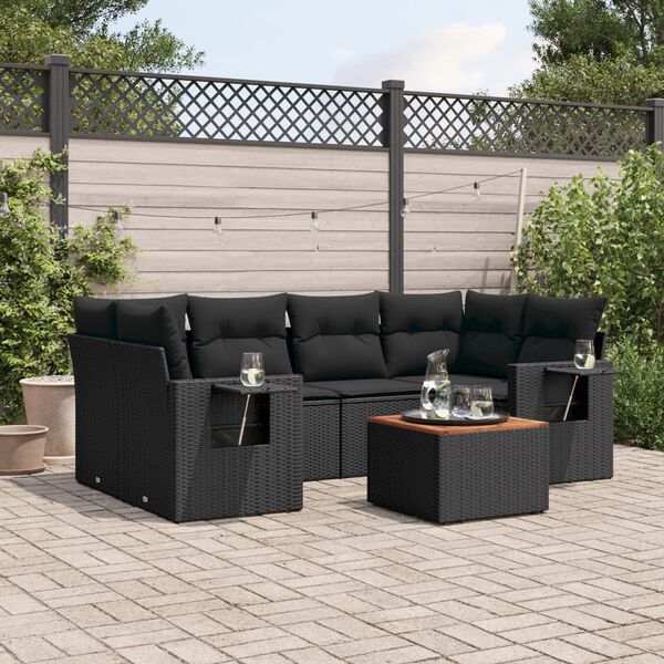 vidaXL Garden Sofa Set Black