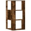 vidaXL Corner Bookcase 3-Tier Smoked Oak 19.7x19.7x40.2" Engineered Wood