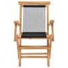 vidaXL Garden Chair Set of 2 Black with wooden frame