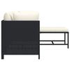 vidaXL Garden Sofa Set Black, Cream White PE Rattan, Steel Standard