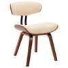 vidaXL Dining Chair Set of 4 Cream Faux Leather, Bent Wood Standard