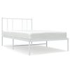 vidaXL Bed Frame White Powder-coated steel Twin Bed Frame Rectangular
