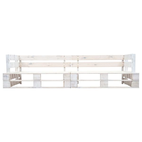 vidaXL Pallet Bench White Pressure-Treated Pine Wood 86.6 in Length
