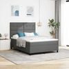 vidaXL Box Spring Bed Manual Dark grey and White 203 x 152 x 88 cm