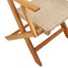 vidaXL Garden Chair Set of 2 Beige Solid Acacia Wood, Poly Rattan