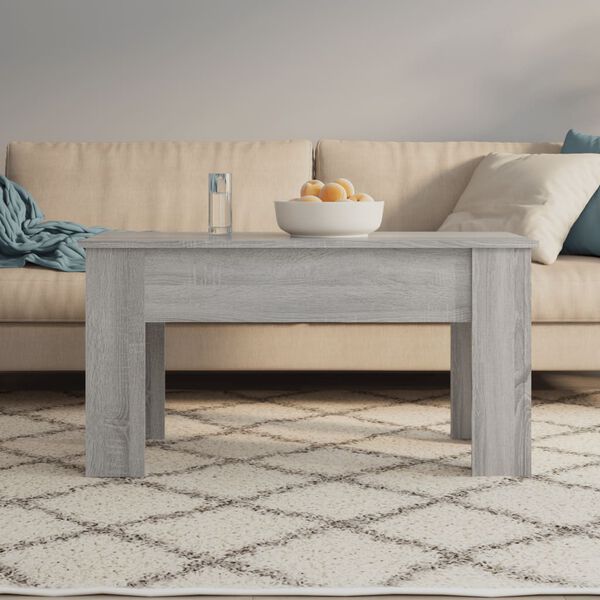 vidaXL Coffee Table Grey Sonoma Engineered Wood Height-Adjustable