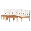 vidaXL Garden Bench Set with Cushion 4 pcs Brown and Cream
