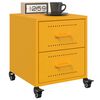vidaXL Bedside Cabinet Set of 2 Mustard Yellow Cold-rolled steel Medium