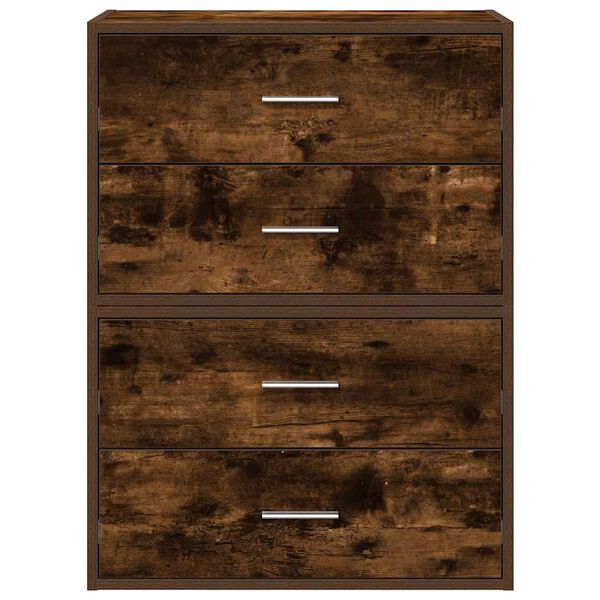 vidaXL Cabinet Set of 2 Smoked oak Engineered wood Small Cabinet