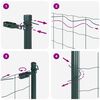 vidaXL Fence with Posts Green 59.1" x 393.7" Steel