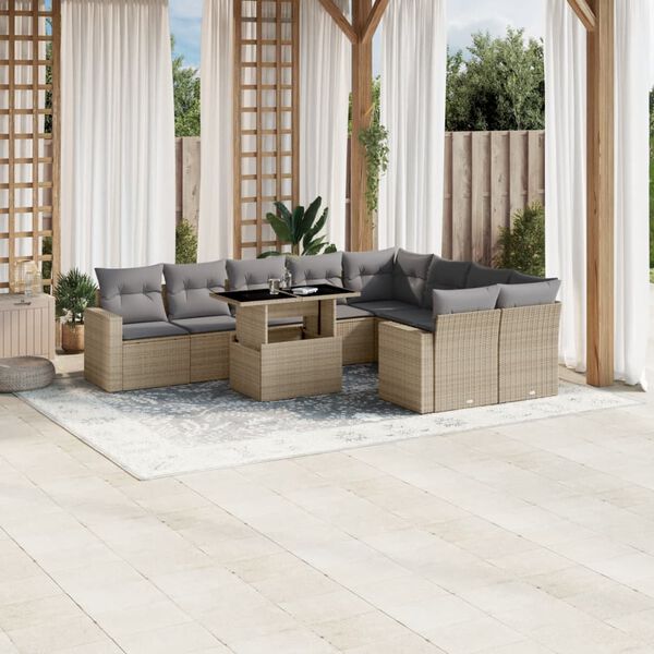 vidaXL Garden Sofa Set Beige