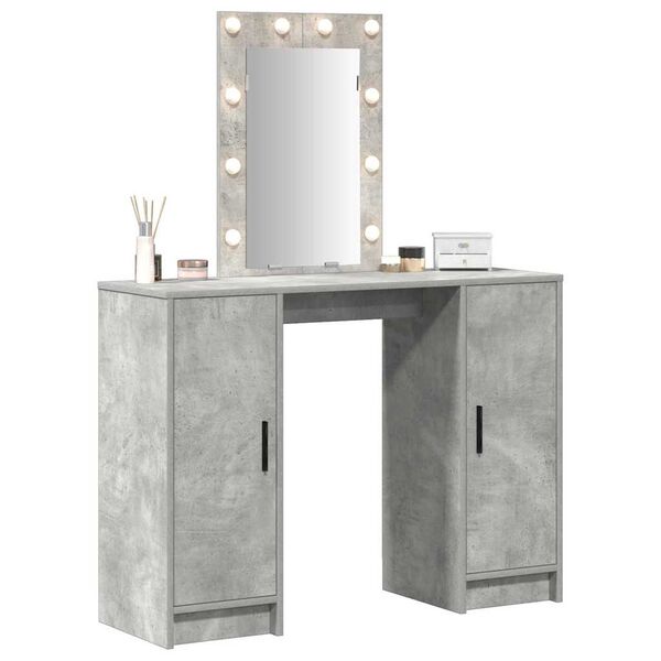 vidaXL Dressing Table with Storage Light Grey 40.16 x 12.99 x 53.15 in