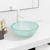 vidaXL Basin Tempered Glass 13.8x4.7" Frosted