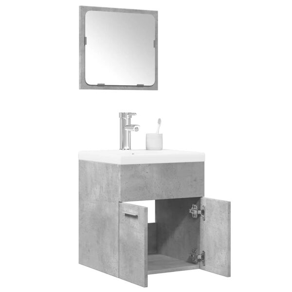 vidaXL Bathroom Furniture Set Concrete Grey, White