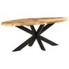 vidaXL Dining Table Rough Mango Wood Large Durable Dining Table Oval