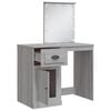 vidaXL Dressing Table Grey sonoma Engineered wood, glass