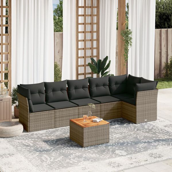 vidaXL Garden Sofa Set Grey