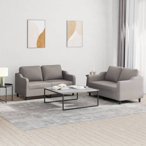 vidaXL Sofa Set Taupe Fabric (100% polyester), metal, textilene, plywood