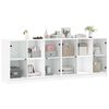vidaXL Bookcase White Engineered wood, glass 80.3 x 14.6 x 29.5 in