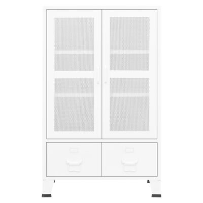 vidaXL Industrial Storage Cabinet White 27.6"x15.7"x45.3" Metal