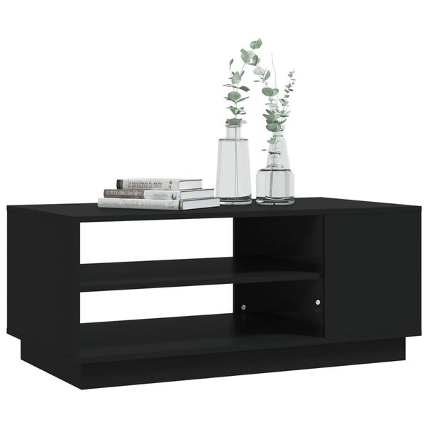 vidaXL Coffee Table Black Engineered Wood Medium Modern Coffee Table