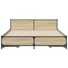 vidaXL Bed Frame Sonoma Oak Engineered Wood, Steel Small Double